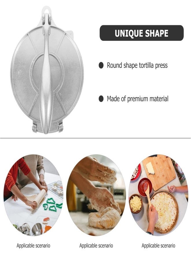 MUCKLILY Tortilla Press 8 Inch, Quesadilla Maker, Roti, Dough Press, Pizza Press Roti Press, Masa Roti, Chapati Maker for Flour Tortilla Silver - Image 4